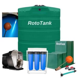 5000L Water Tank Purification Combo with 1.1kW Booster Pump, UV Light and Triple Filter - green