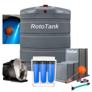 5000L Water Tank Purification Combo with 1.1kW Booster Pump, UV Light and Triple Filter - grey
