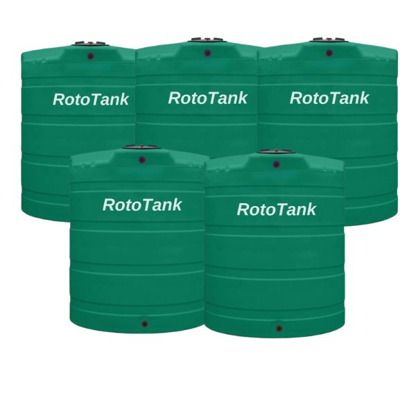 Bulk deal Green - 5000l x 5 water tanks