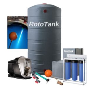 1400L Water Tank Purification Combo with UV Light and Triple Filter System Grey